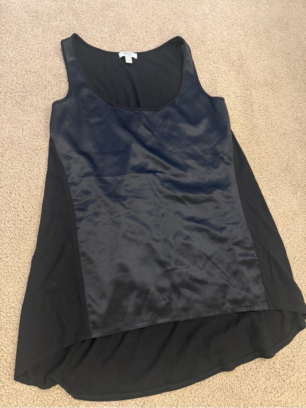 JACOB Black Satin Front Tank Top - Women